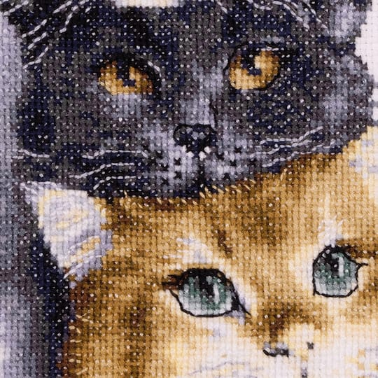 Thea Gouverneur Since 1959® Charming Cat Trio Counted Cross Stitch Kit